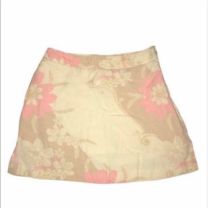Izod cream tan pink floral golf skirt Size 6